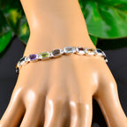 Multi Gemstone Random Act of Kindness Day Minimal multicolor Sterling Silver Tennis Bracelet