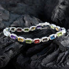Multi Gemstone Read a Book Day Minimal multicolor 92.5 Silver Tennis Bracelet
