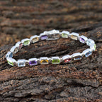 Multi Gemstone Read a Book Day Minimal multicolor 92.5 Silver Tennis Bracelet