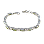 Peridot Semana Blanca Eye-catching Green Silver Tennis Bracelet