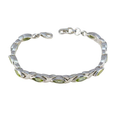 Peridot Semana Blanca Eye-catching Green Silver Tennis Bracelet
