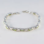 Peridot Semana Blanca Eye-catching Green Silver Tennis Bracelet