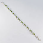 Peridot Semana Blanca Eye-catching Green Silver Tennis Bracelet