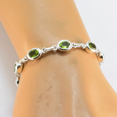 Bracelet fin à maillons en argent vert péridot Shopee 10.10