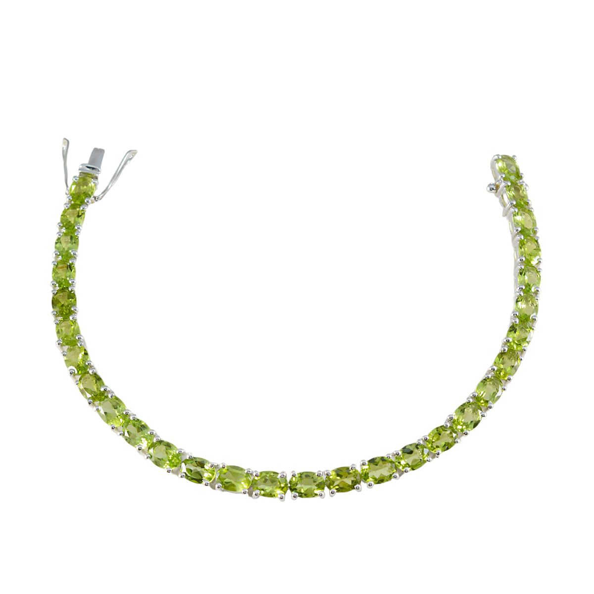 Peridot Shortbread Day Eye-catching Green Sterling Silver Tennis Bracelet Imagen principal del producto