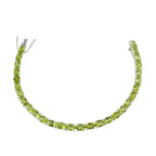 Peridot Shortbread Day Eye-catching Green Sterling Silver Tennis Bracelet