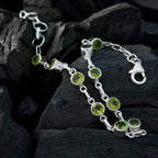 Peridot Shortest Day of the Year Elegant Green 925 Silver Links Bracelet