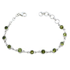 Peridot Shortest Day of the Year Elegant Green 925 Silver Links Bracelet