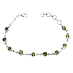 Peridot Shortest Day of the Year Elegant Green 925 Silver Links Bracelet