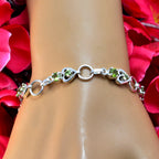 Peridot Showstopper Dainty Green Silver Links Bracelet