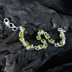 Peridot Siblings Day Featherlight Green 925 Silver Links Bracelet