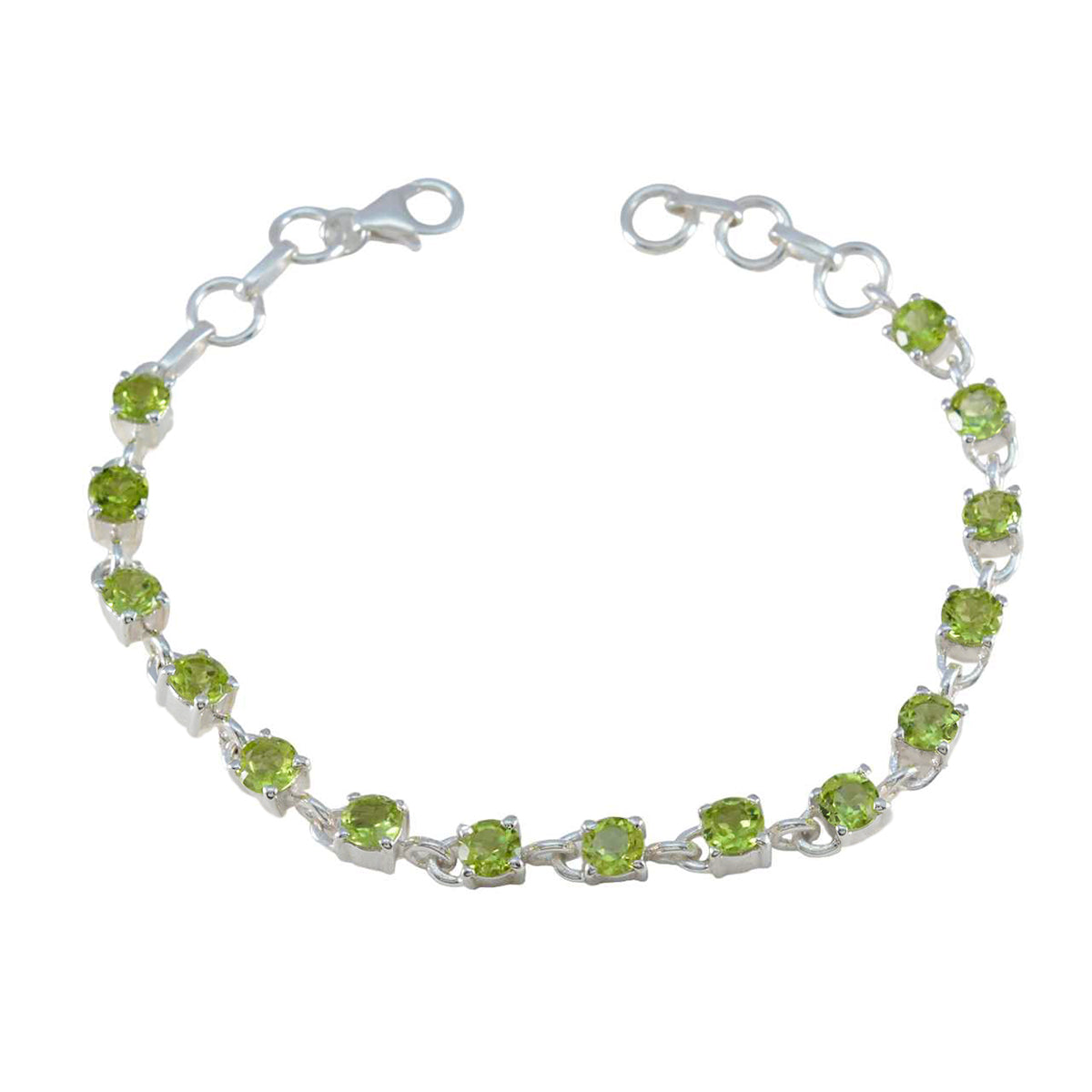 Peridot Siblings Day Featherlight Green 925 Silver Links Bracelet Hoofdafbeelding