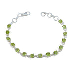 Peridot Siblings Day Featherlight Green 925 Silver Links Bracelet