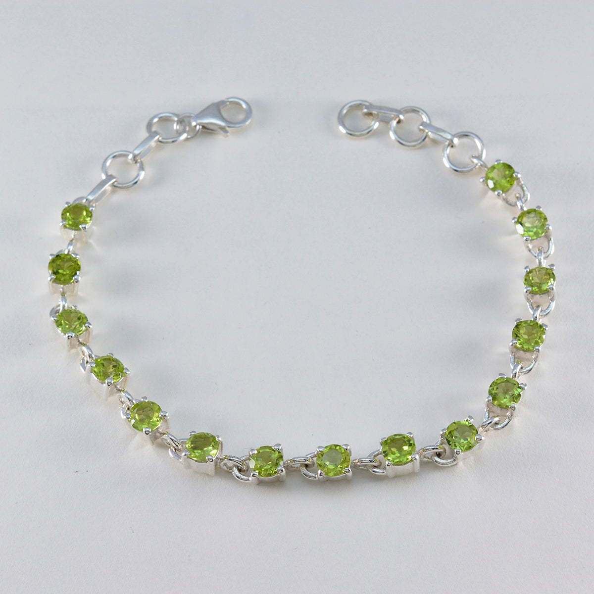 Peridot Siblings Day Featherlight Green 925 Silver Links Bracelet
