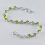 Peridot Siblings Day Featherlight Green 925 Silver Links Bracelet