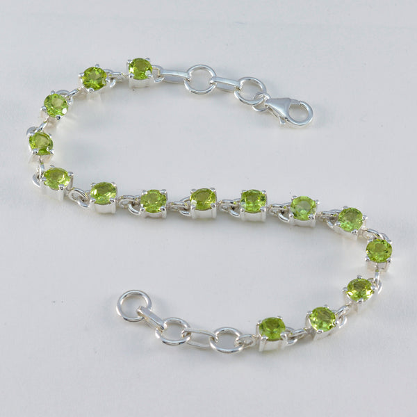 Peridot Siblings Day Featherlight Green 925 Silver Links Bracelet