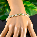 Peridot Silver Week Minimal Green Silver Tennis Bracelet