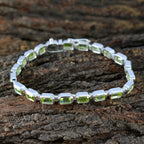 Peridot Silver Week Minimal Green Silver Tennis Bracelet
