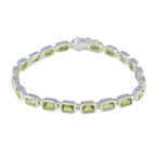 Peridot Silver Week Minimal Green Silver Tennis Bracelet