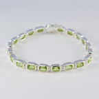 Peridot Silver Week Minimal Green Silver Tennis Bracelet