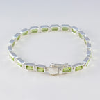 Peridot Silver Week Minimal Green Silver Tennis Bracelet