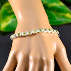 Peridot Single’s Day Classic Green Sterling Silver Tennis Bracelet