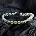 Peridot Single’s Day Classic Green Sterling Silver Tennis Bracelet
