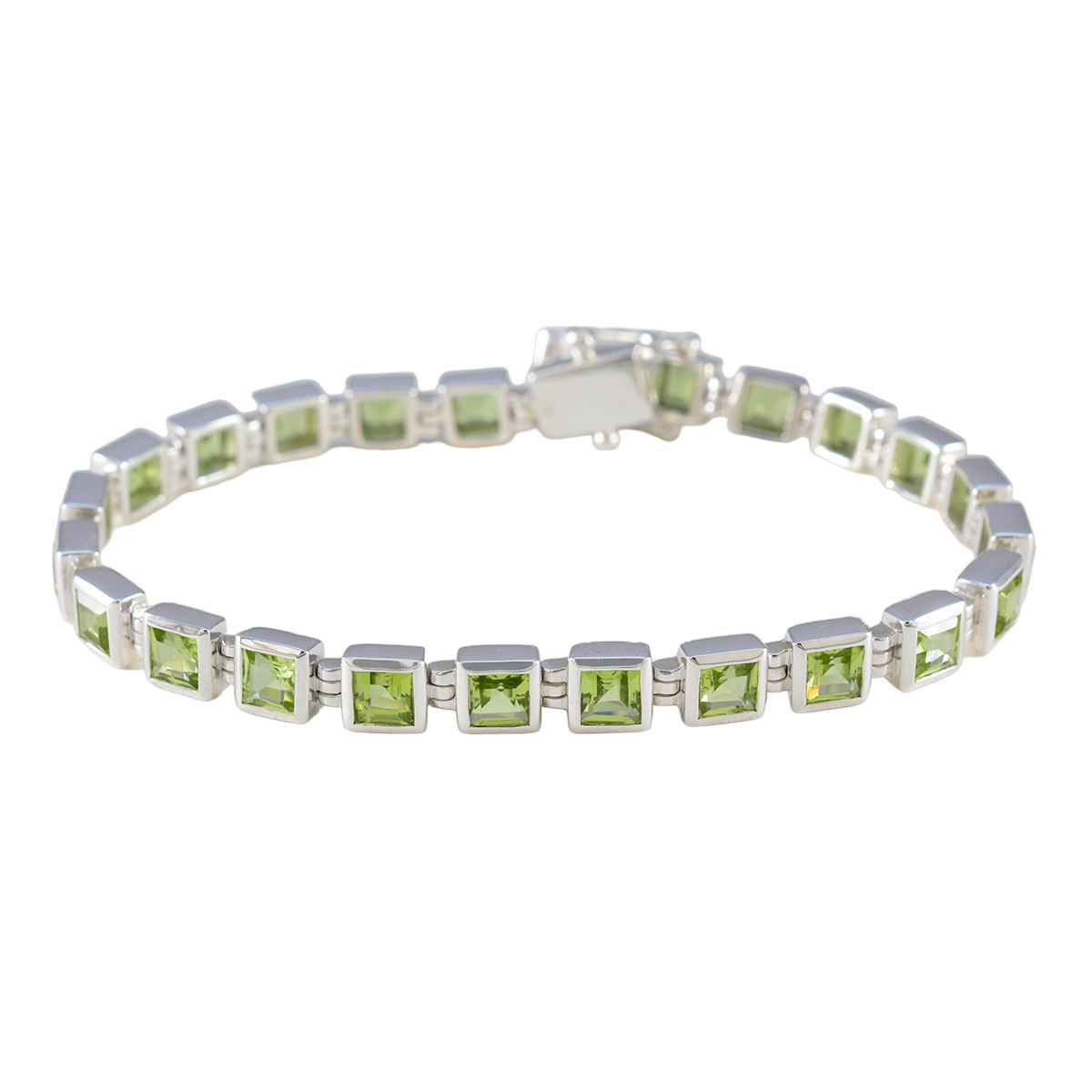 Peridot Single’s Day Classic Green Sterling Silver Tennis Bracelet メイン画像