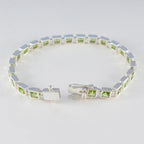 Peridot Single’s Day Classic Green Sterling Silver Tennis Bracelet