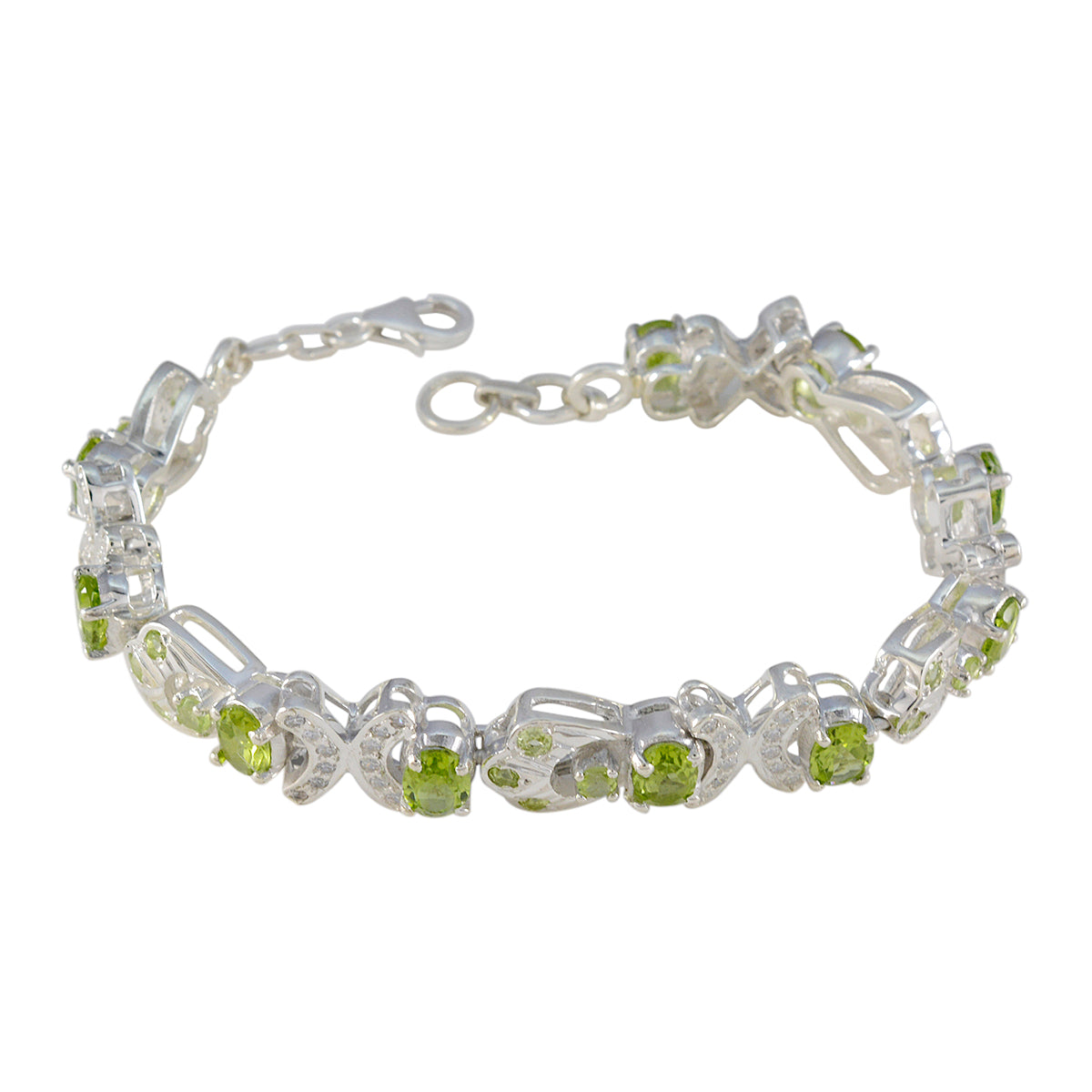Peridot Singles Day Versatile Green 925 Silver Links Bracelet