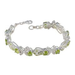 Peridot Singles Day Versatile Green 925 Silver Links Bracelet