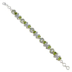 Peridot Singles Day Versatile Green 925 Silver Links Bracelet