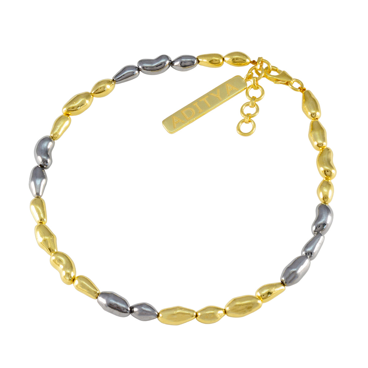Plain Small Business Saturday Minimal Gold 925 Silver Links Bracelet Huvudsaklig produktbild