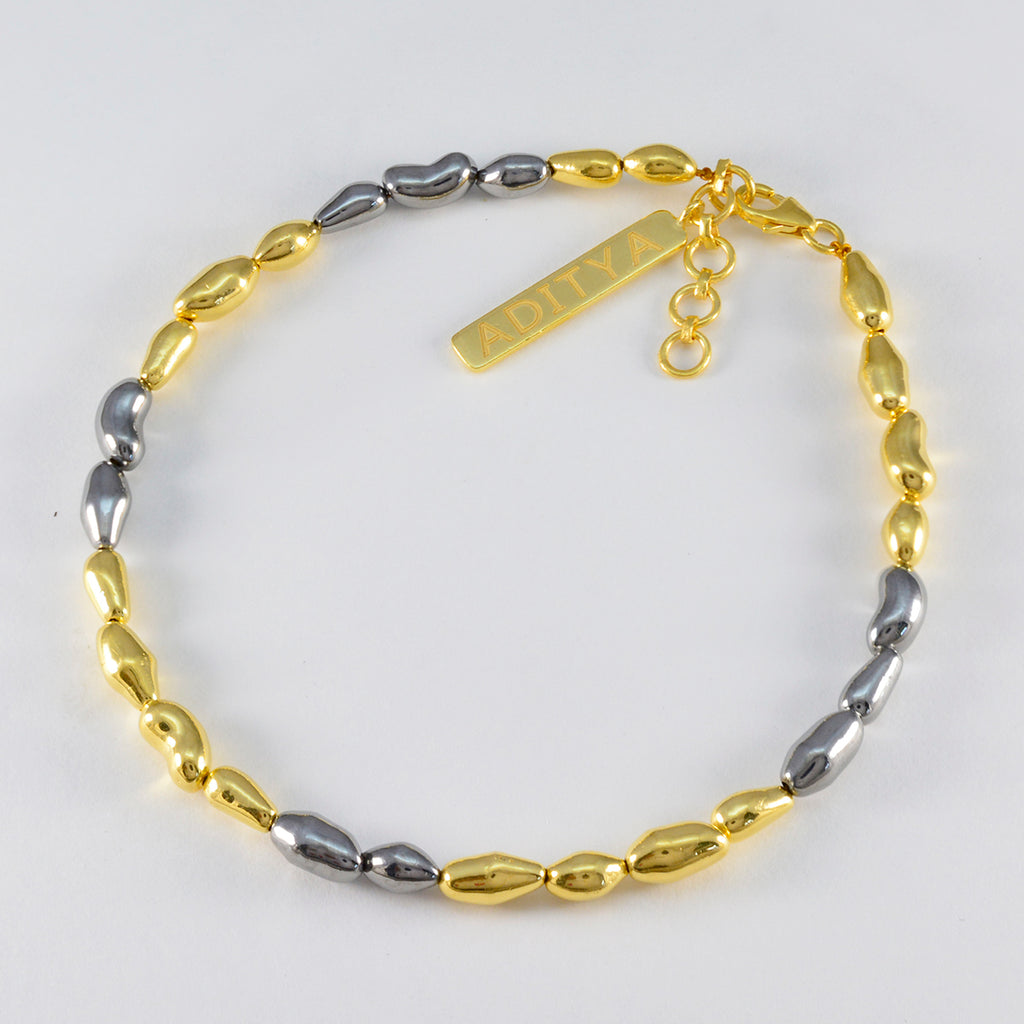 Plain Small Business Saturday Minimal Gold 925 Silver Links Bracelet