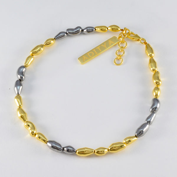 Plain Small Business Saturday Minimal Gold 925 Silver Links Bracelet