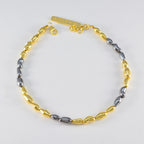 Plain Small Business Saturday Minimal Gold 925 Silver Links Bracelet