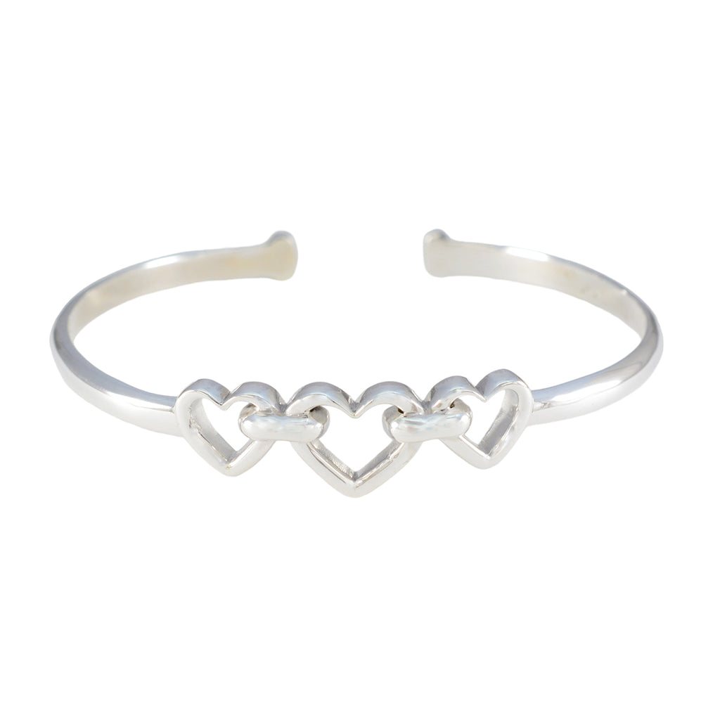 Plain Sparkle Minimal Silver Sterling Silver Bangle Bracelet