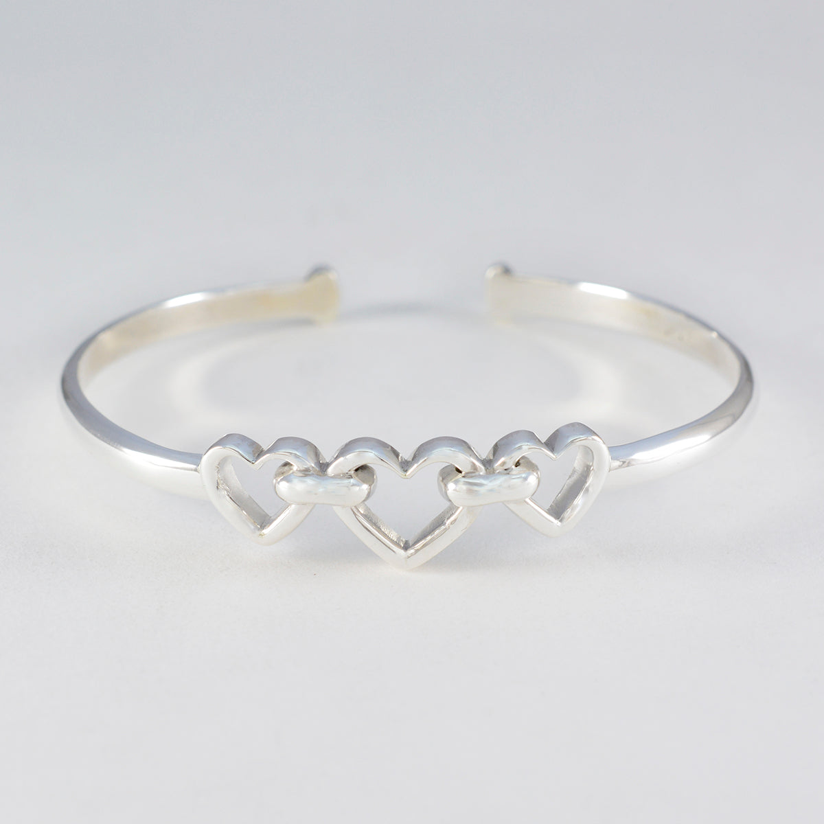 Plain Sparkle Minimal Silver Sterling Silver Bangle Bracelet