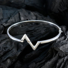 Bracelet jonc minimaliste à charnière en argent uni pour les fêtes de fin d'année