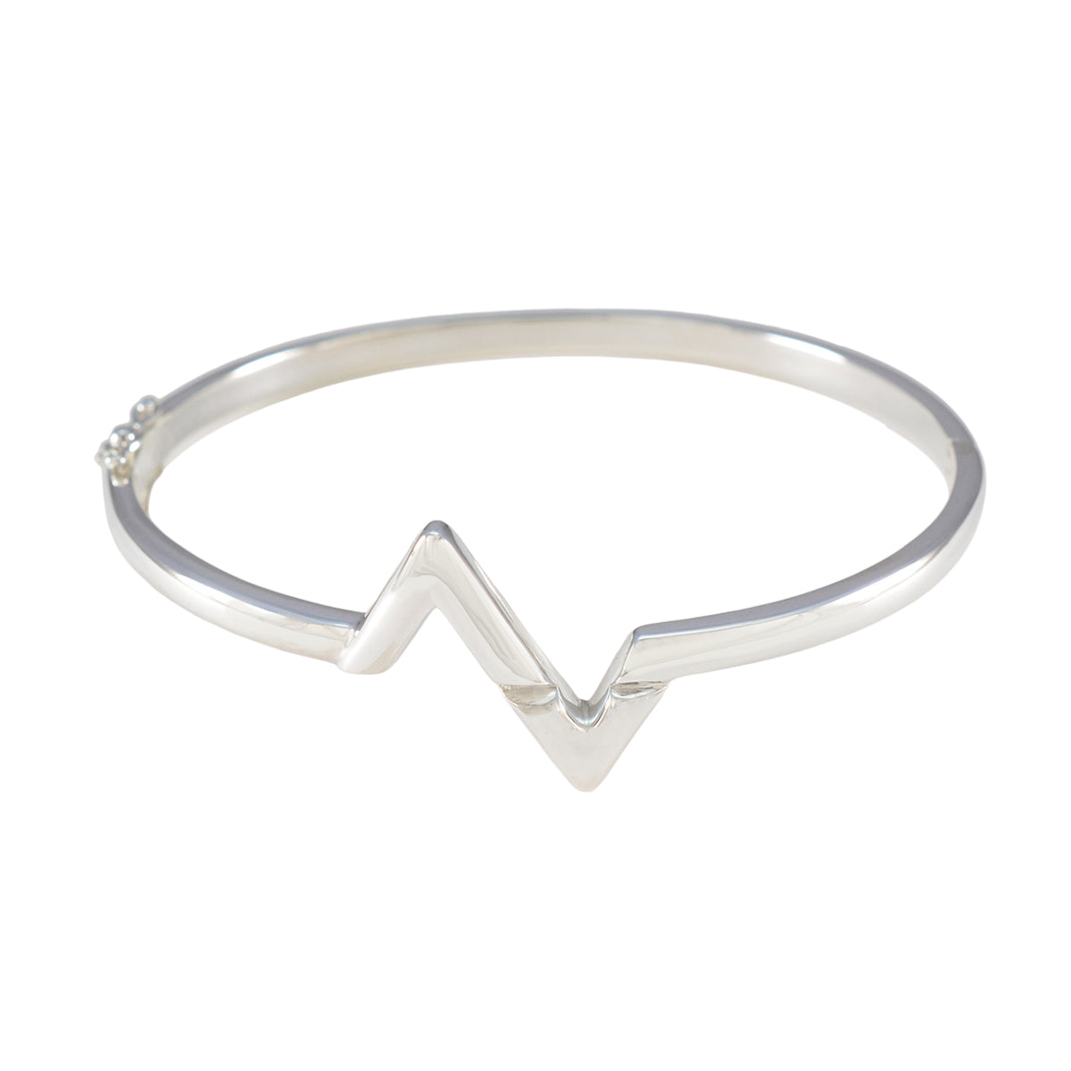 Plain Spring Bank Holiday Minimal Silver Silver Hinged Bangle Bracelet