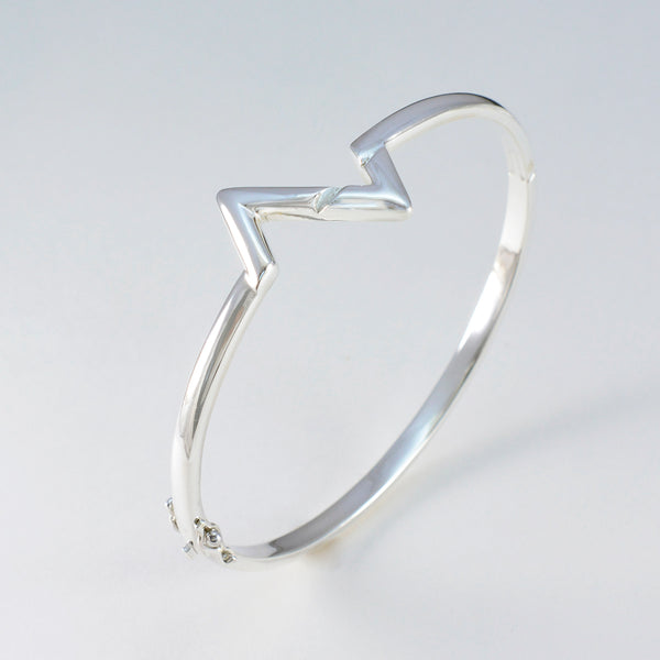 Plain Spring Bank Holiday Minimal Silver Silver Hinged Bangle Bracelet