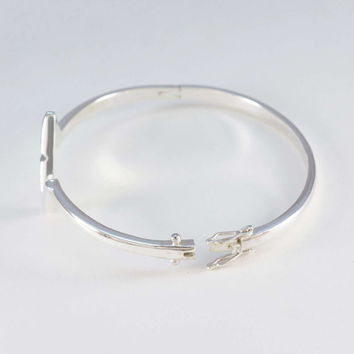 Plain Spring Bank Holiday Minimal Silver Silver Hinged Bangle Bracelet