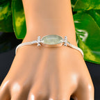 Prehnite Spring Racing Carnival Featherlight Green Silver Chain Bracelet