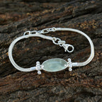 Prehnite Spring Racing Carnival Featherlight Green Silver Chain Bracelet