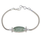 Prehnite Spring Racing Carnival Featherlight Green Silver Chain Bracelet