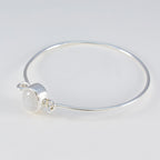 Rainbow Moonstone St Andrew’s Day Whisper-thin White Sterling Silver Hinged Bangle Bracelet
