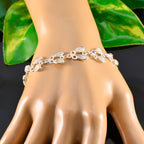 Rainbow Moonstone St David’s Day Whisper-thin White 925 Silver Links Bracelet