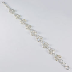 Bracelet à maillons ultra-fins en argent 925 blanc avec pierre de lune arc-en-ciel pour la Saint-David