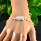 Rainbow Moonstone St George’s Day Featherlight White Silver Chain Bracelet