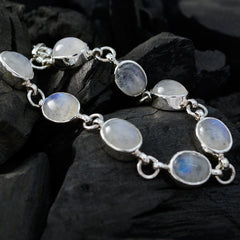 Rainbow Moonstone St Patrick’s Day Tiny White Sterling Silver Links Bracelet